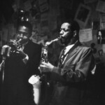 17th November 1959: Ornette Coleman plays the saxophone and Don Cherry (1936-1995) plays the trumpet at the 5 Spot Cafe, New York City. Bob Parent/Hulton Archive/Getty Images