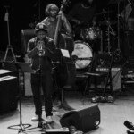 Ambrose Akinmusire Quartet performing during the Winter JazzFest Marathon at the Webster Hall - Manhattan, New York City, January 10, 2020
Band: Sam Harris, Harish Raghavan, and Justin Brown.