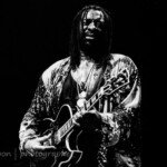 James Blood Ulmer performed at Grenoble Jazz Festival, France, in 1995. These photos have been converted to digital from damaged negatives and have imperfections.