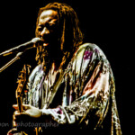 James Blood Ulmer performed at Grenoble Jazz Festival, France, in 1995. These photos have been converted to digital from damaged negatives and have imperfections.