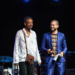Henry Threadgill addresses the crowd with Jason Moran on day one of the two-day event.