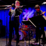 Guitarist Ava Mendoza, trombone player Jacob Garchik, drummer Vinnie Sperrazza, guitarist Jonathan Goldberger and guitarist Mary Halvorson perform together as Jacob Garchik's Ye Olde