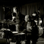 <p>Paul Motian with his Trio 2000 2, at the Village Vanguard. L-R: Masabumi Kikuchi, Loren Stillman, Motian, Thomas Morgan, Ben Street.</p>