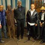 The Cookers with host Kevin Kniestedt. L-R: Kniestedt, Billy Hart, George Cables, Billy Harper, Eddie Henderson, Cecil McBee, David Weiss.