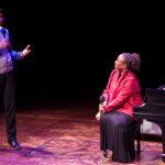 Jason Moran chats with Geri Allen on stage.