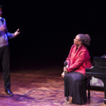 Jason Moran chats with Geri Allen on stage.