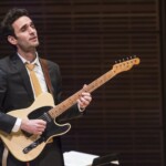 American Jazz composer and musician Julian Lage plays guitar performs with his trio on stage during a concert in 'The Shape of Jazz' series at Carnegie Hall's Zankel Hall, New York, New York, October 17, 2015. (Photo by Jack Vartoogian/Getty Images)